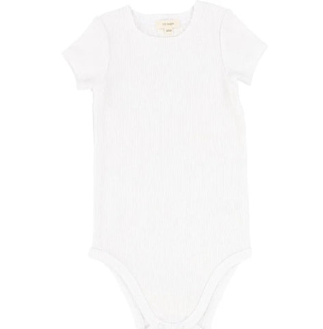 Lil Legs Winter White Short Sleeve Onesie