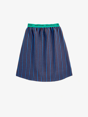 Bobo Choses Dark Brown Striped Ribbed Skirt