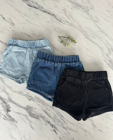 Lil Legs blue denim  Pull On Shorts