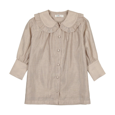Coco Blanc Champagne Ruffle Collared Shirt
