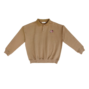 Coco Blanc Taupe Graphic Polo Sweater