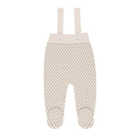 Ely's & Co. Beige Popcorn Knit Overalls