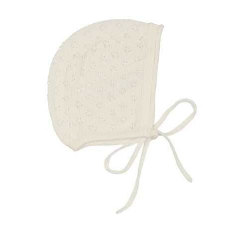 Lilette Ivory Pointelle Knit Bonnet