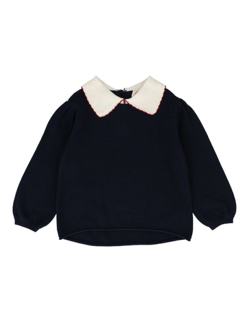 Lil Legs Analogie Navy Girls Knit Top