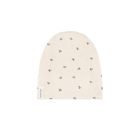 Ely's & Co Blue/Cream Ribbed Tulip Beanie