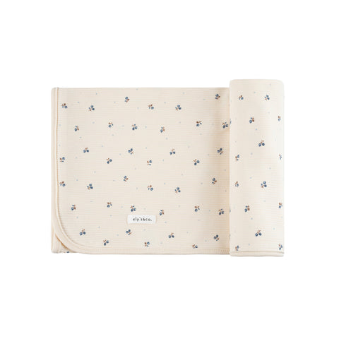 Ely's & Co Blue/Cream Ribbed Tulip Blanket