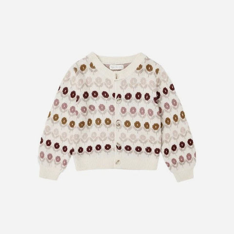 Rylee & Cru Womens Natural Floral Jacquard Cheyenne Cardigan