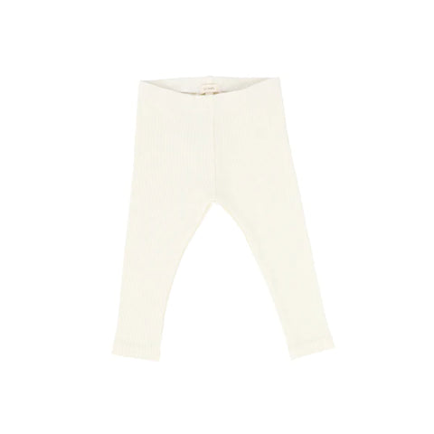 Lil Legs Ivory Ribbed Leggings