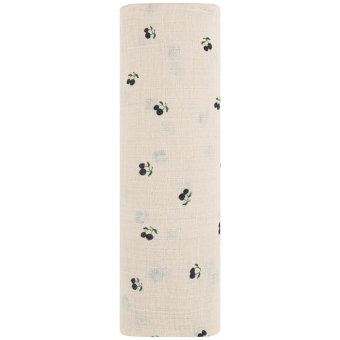 Ely's & Co Blue Cherry Muslin Swaddle