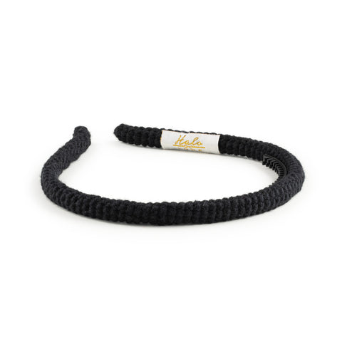 Halo Luxe Black Juliana Textured Knit Headband