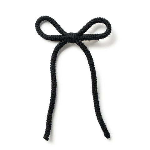 Halo Luxe Black Juliana Textured Knit Long Tail Clip