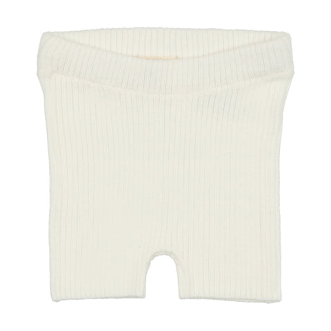 Lil Legs White Knit Shorts