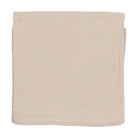 Lilette Tan Knit Pointelle Blanket