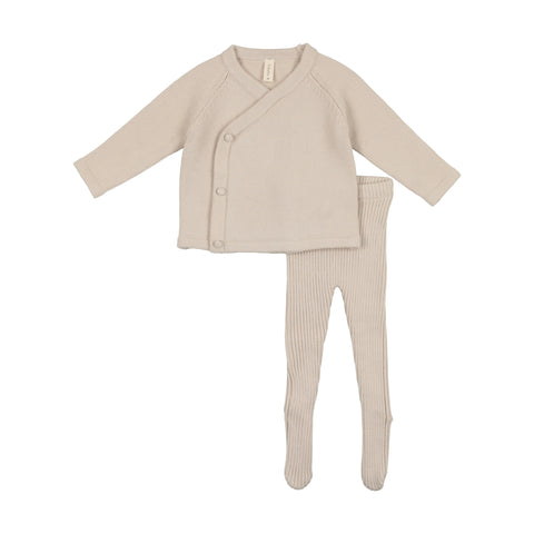 Lilette Tan Knit Wrap Set