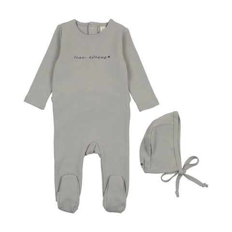 Lilette Blue Mon Amour Footie & Hat Set