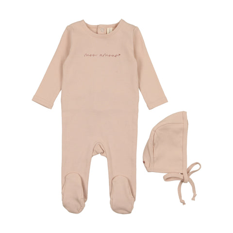 Lilette Pink Mon Amour Footie & Hat Set