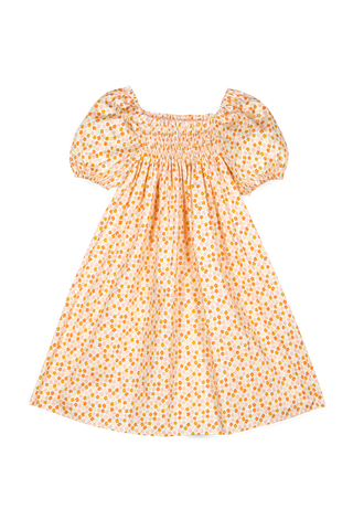Mipounet Cream/Multicolor Printed Claire Satin Dress