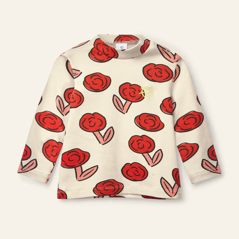 Wynken Dancing Dahlia Lento Mock Turtleneck Tee