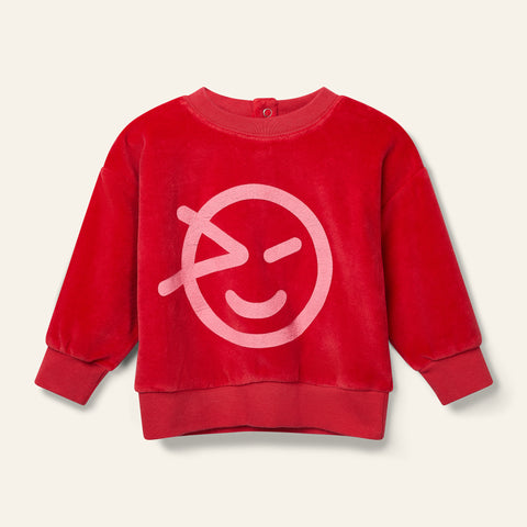 Wynken Red Velour Ladybird Logo Sweatshirt