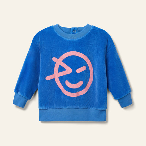 Wynken True Blue Velour Logo Sweatshirt