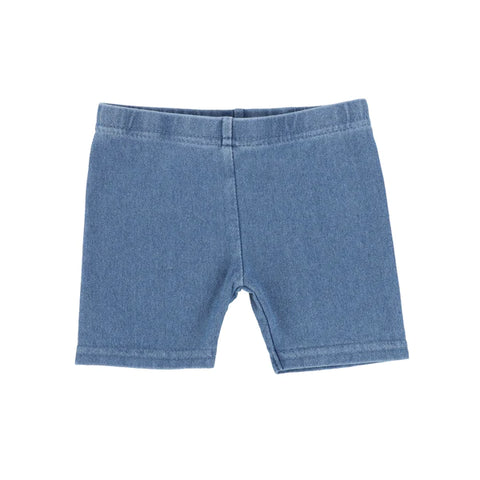 Lil Legs Midwash Jean Biker Shorts