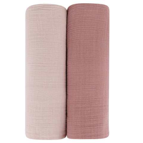 Ely's & Co Rosewater + Cranberry Muslin Swaddle Pack