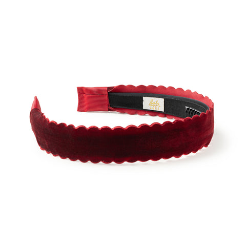 Halo Luxe Ruby Opaline Scalloped Velvet Headband