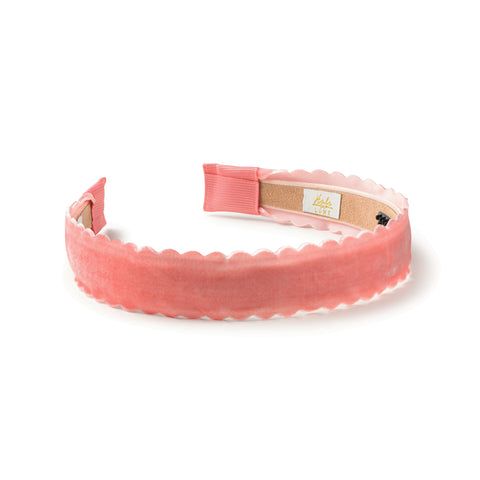 Halo Luxe Blush Opaline Scalloped Velvet Headband