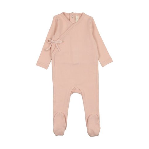 Lilette Peach Pinpoint Wrapover Footie