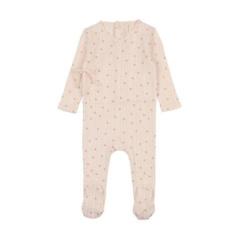 Lilette Shell Pink Printed Pointelle Wrap Footie