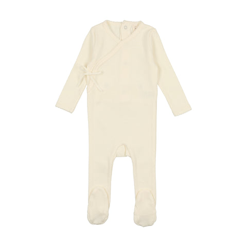 Lilette Ivory Pinpoint Wrapover Footie