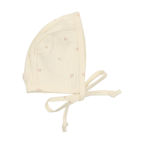 Lilette Cream / Petal Pointelle Bonnet