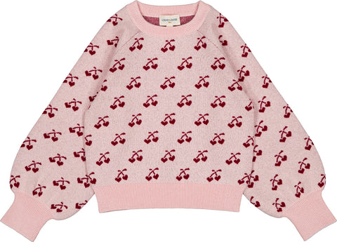 Louis Louise Pink & Burgundy Cherry Elia Kids Sweater