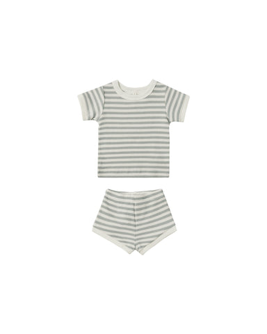Quincy Mae Sky Stripe Waffle Shortie Set