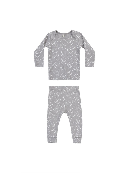 Quincy Mae Periwinkle Fleur Ribbed Tee + Legging Set