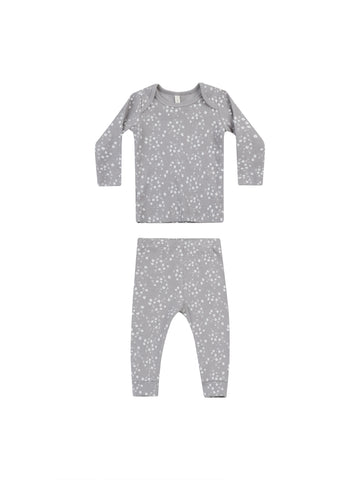 Quincy Mae Periwinkle Fleur Ribbed Tee + Legging Set