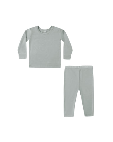 Quincy Mae Steel Blue Bamboo Pajama Set