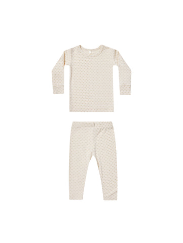 Quincy Mae Oat Check Bamboo Pajama Set