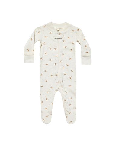 Quincy Mae Dove Zip Long Sleeve Sleeper Footie
