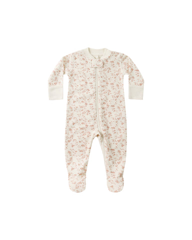 Quincy Mae Ivory French Garden Zip Sleeper Footie