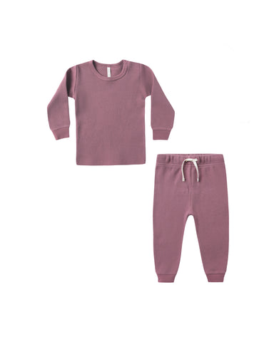 Quincy Mae Mulberry Waffle Top + Pant Set