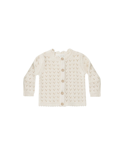 Quincy Mae Natural Scalloped Cardigan
