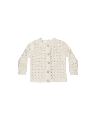 Quincy Mae Natural Scalloped Cardigan