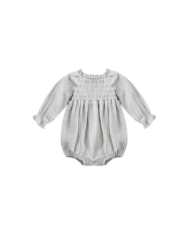 Quincy Mae Blue Gingham Eden Romper