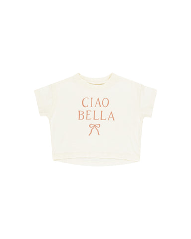 Rylee & Cru Ivory Ciao Bella Boxy Tee