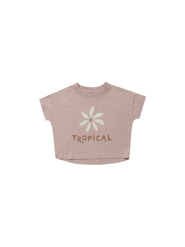 Rylee & Cru Mauve Tropical Boxy Tee