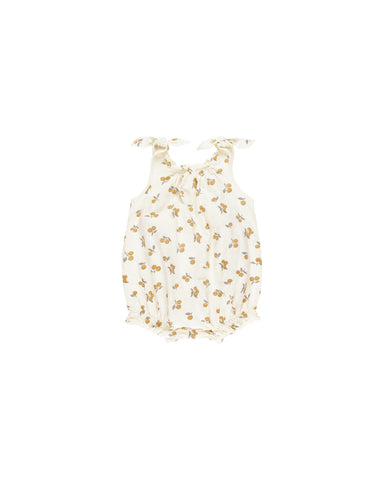Rylee & Cru Ivory Oranges Shoulder Tie Bubble Romper