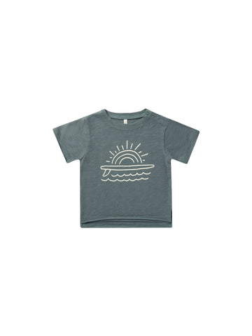 Rylee & Cru Indigo Raw Edge Tee