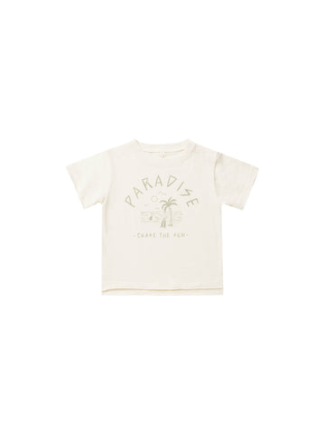 Rylee & Cru Ivory Paradise Raw Edge Tee