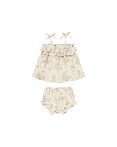 Rylee & Cru Natural Citrus Grove Ruffle Tube Top Set
